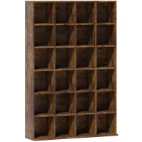 HOMCOM CD Storage Unit with Adjustable Shelves, 89 x 130.5 cm, Rustic Brown(m-1)