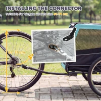 PawHut Remolque para Bicicleta para Perros Medianos hasta 20 kg con Reflectores, 143x70x90 cm, Azul Claro(m-5)