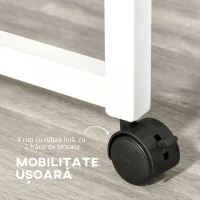 Homcom Birou Dublu Separabil cu Role – Alb(m-6)