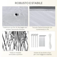 Outsunny Gazebo da Esterno Pieghevole ad Altezza Regolabile con Zanzariere, 3.3x3.3x2.8 m, Grigio(m-7)