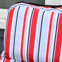 Outsunny 2 Espreguiçadeiras de Jardim em Aço com Almofada Acolchoada Encosto Ajustável e Apoio para Pés 60x75x65-102 cm Vermelho e Branco(m-9)