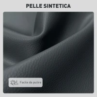 HOMCOM Divano 2 Posti in Finta Pelle Senza Braccioli e Trapuntato a Bottoni, 115x73x83 cm, Nero(m-7)