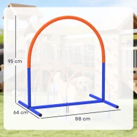 PawHut Echipament de Agilitate pentru Câini, Set Portabil din 4 Piese pentru Antrenament, 95x88x64 cm, Albastru(m-3)