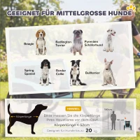 PawHut Inklapbare hondenfietskar met veiligheidsreflectoren, lijn, voor middelgrote honden tot 20 kg, 143 x 70 x 90 cm, lichtblauw(m-4)