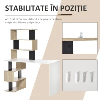 Homcom Birou Biblioteca Multicolor Modern Birou(m-6)