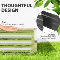 Outsunny Square Raised Garden Bed Box with Weatherized Steel Frame for Vegetables, Flowers, & Herbs, 120 x 120 x 30cm, Silver Tone(m-7)