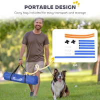 PawHut Four-Piece Portable Dog Agility Equipment - Blue(m-4)
