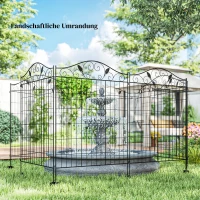 Outsunny Gartenzaun Gitterzaun Zaun, Vintage-Design, wetterbeständig, 365 cm x 0.8 cm x 112 cm, Schwarz(m-7)