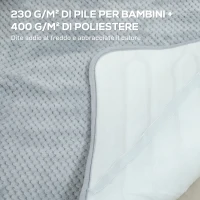 HOMCOM Coperta Elettrica 160x140 cm con 5 Livelli di Calore e 2 Telecomandi, in Pile e Poliestere Grigio(m-4)