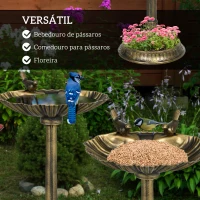 Outsunny Banho para Pássaros de Jardim Exterior 81 cm com Design em Concha e Acabamento Envelhecido Leve e Resistente Bronze(m-4)