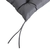 Outsunny Set 2 Cuscini per Sedie da Esterno in Poliestere e Cotone con Lacci, 50x98x8 cm, Grigio(m-7)