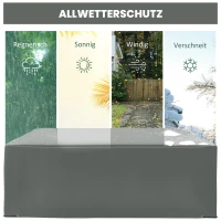 Outsunny Schutzhülle für Gartenmöbel Winterfest Wasserdicht Abdeckung Abdeckplane Oxford 275 x 205 x 90 cm Dunkelgrau(m-4)