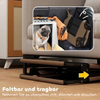 PawHut Erhöhtes Hundebett klappbar Haustierbett, Outdoor Hundeliege mit Netzdesign Kaffee Oxford 75 x 51 x 18 cm(m-6)