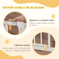 PawHut Poartă de Siguranță Largă pentru Câini, cu Ușă sub Presiune, pentru Uși, Holuri, Scări - Alb(m-5)