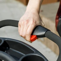 PawHut Carrito para Perros con 3 Ruedas Ventanas de Malla Cesta de Almacenaje y Correas de Seguridad 109,5x57,5x106,5 cm Gris(m-9)