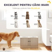 PawHut Suport pentru boluri pentru câini cu 2 boluri de 2L și dulap inferior, din lemn, 60x30x35,5 cm, stejar(m-9)