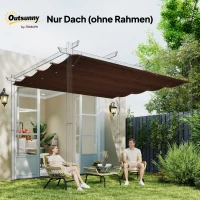 Outsunny Ersatzdach für 2,85 x 2 m Gartenpavillon, ausziehbar, einfache Montage, Polyester, Kaffee(m-7)