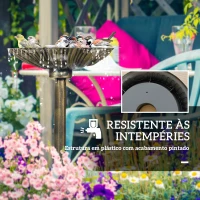 Outsunny Banho para Pássaros de Jardim Exterior 81 cm com Design em Concha e Acabamento Envelhecido Leve e Resistente Bronze(m-6)
