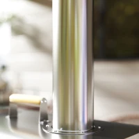 Outsunny Mini Horno de Leña para Pizza con Piedra Refractaria Pala y Patas Plegables para Camping y Exterior 79x36x75 cm Plata(m-9)