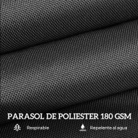 Outsunny Sombrilla Doble para Jardín 455x265x238 cm Parasol Grande con Manivela Manual Protección Solar Color Negro(m-6)