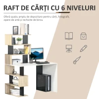 Homcom Birou Biblioteca Multicolor Modern Birou(m-4)