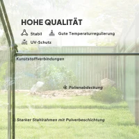 Outsunny Foliengewächshaus, begehbar, Dachfenster, aufrollbare Tür, rostfreier Metallrahmen, 180 x 100 x 168 cm, Transparent(m-5)