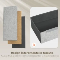 HOMCOM Cassettiera 4 Cassetti in Acciaio con Rivestimento in Tessuto Effetto Lino, 60x36x88 cm, Grigio(m-5)