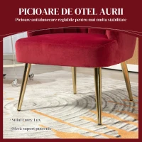 Homcom Fotoliu Cochilie Roz – Catifea cu Picioare Aurii(m-5)