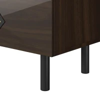 Tavolo trucco con 6 cassetti e maniglie in rattan per camera da letto e soggiorno, 120x40x74,5 cm, color legno(m-7)