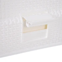 PawHut Katzentoilette mit ausziehbarer Schale, Katzenklo mit Schaufel, Tragbar, PP, Weiß, 54 x 42 x 41 cm(m-9)