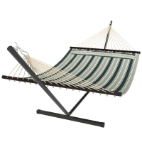 Outsunny Hamac pe cadru 353 cm, hamac cu suport din oțel cu pernă detașabilă și bare de distanțare, vert