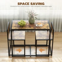 HOMCOM 3 Piece Table Stool Set - Rustic Brown(m-4)