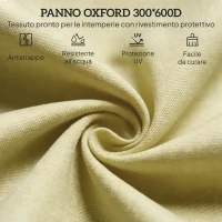 Outsunny Lettino da Giardino con Schienale Regolabile in 5 Posizioni, in Acciaio e Tessuto Oxford, 188x56x28 cm, Beige(m-5)