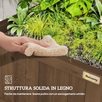 Outsunny Fioriera da Giardino con Traliccio per Piante Rampicanti in Legno di Abete, 90x45x183 cm, Marrone(m-7)