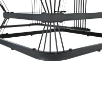 Set 2 tavolini da caffè con cassetto integrato, 70x70x45 cm/50x50x40 cm, Bianco e Nero(m-7)