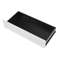 Scarpiera moderna con 2 ante e 1 cassetto, con illuminazione LED e ripiano per scarpe regolabile, 105x39,5x86 cm, Bianco e Nero(m-6)