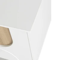 TV-Schrank mit 4 Türen, minimalistisches Design mit Holzmaserung und weißem Finish, 175x38x50 cm, Naturfarbe+Weiß(m-7)