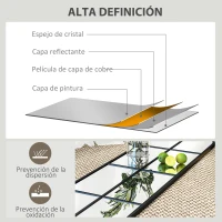 HOMCOM Espejo de Pared de Cuerpo Entero con Diseño Arqueado y Marco de Metal para Dormitorio o Recibidor 40x160 cm Negro(m-4)