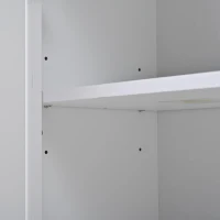 Credenza moderna con 2 ante, cassetto, ripiano a vista e 3 portabottiglie, 130x35x70 cm, Bianco(m-8)