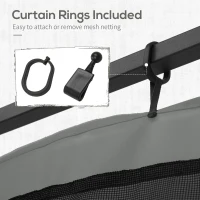 Outsunny 352 x 207cm Universal Replacement Mesh Sidewall Netting for Patio Gazebos and Canopy Tents, (Sidewall Only) Dark Grey(m-5)