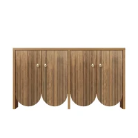 Aparador con 4 puertas, armario de almacenaje versátil para salón, comedor, 147×40×80 cm, Color natural(m-1)