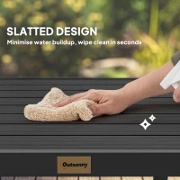 Outsunny 78 cm Garden Dining Table for 4 People, Square Outdoor Coffee End Side Table with Aluminium Legs, Black(m-5)