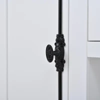 Credenza moderna con 2 ante, cassetto, ripiano a vista e 3 portabottiglie, 130x35x70 cm, Bianco(m-6)