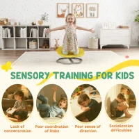 AIYAPLAY Flower-Shaped Sensory Spinning Chair with Non-Slip Base for Balance/Coordination, Yellow(m-4)