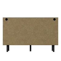 Tavolo trucco con 6 cassetti e maniglie in rattan per camera da letto e soggiorno, 120x40x74,5 cm, color legno(m-10)