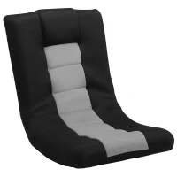 HOMCOM Floor Chair, Folding Floor Sofa with Adjustable Backrest, Wide Seat, Swivel Base, Black(m-1)