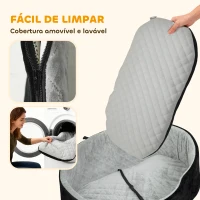 PawHut Assento de Carro para Cães Pequenos e Médios até 15 kg com Capa Removível e Lavável Cinto de Segurança e Base Antiderrapante 77x43x28 cm Preto(m-6)