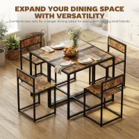 HOMCOM 3 Piece Table Stool Set - Rustic Brown(m-7)