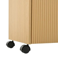 Mueble zapatero móvil con separadores ajustables, 110x35x86 cm, Color natural(m-8)