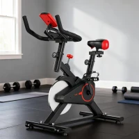 HOMCOM Indoor Upright Exercise Bike Machine, with Adjustable Seat, Resistance, Handlebar, LCD Display(m-10)